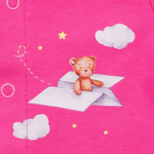 Kislány rugdalózó – Maci mintával, elöl patentos