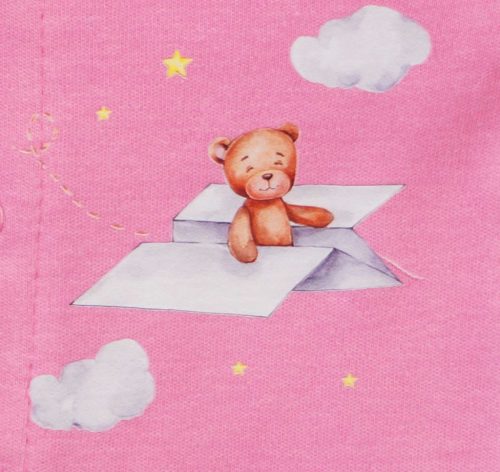 Kislány rugdalózó – Maci mintával, elöl patentos