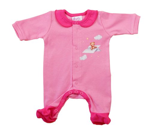 Kislány rugdalózó – Maci mintával, elöl patentos