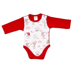 Hosszú ujjú baba body karácsonyi manó mintával