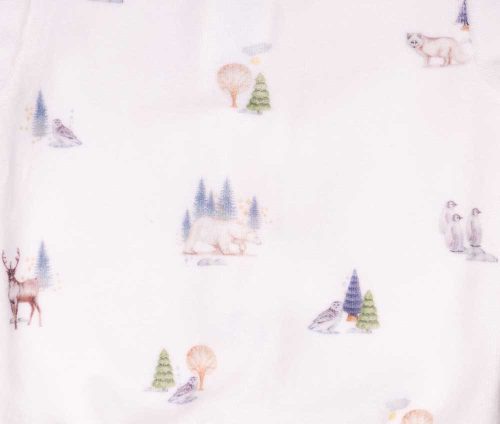 Plüss baba kocsikabát Jegesmedve mintával