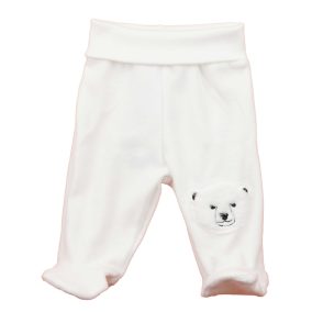 Plüss baba nadrág lábfejjel – Jegesmedve mintával