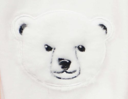 Plüss baba nadrág lábfejjel – Jegesmedve mintával