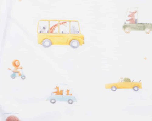 Pamut rugdalózó, vékony, Autós mintával