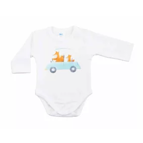 Hosszú ujjú baba body - Autós mintával