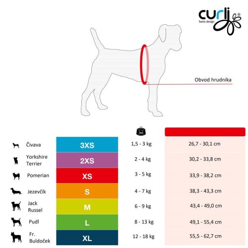 CURLI Kutyahám csatos Air-Mesh Kék M, 6-9kg