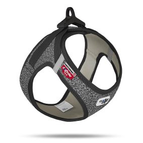 CURLI Kutyahám csattal Merino gyapjú Fekete L, 8-13 kg