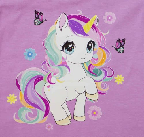 Rövid ujjú póló, Unikornis mintával