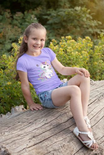 Rövid ujjú póló, Unikornis mintával