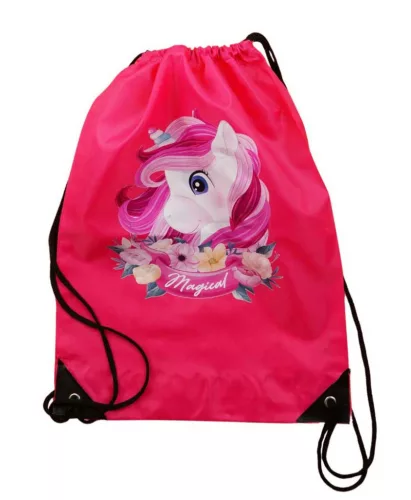 Zsinóros tornazsák Kislány unikornis mintával