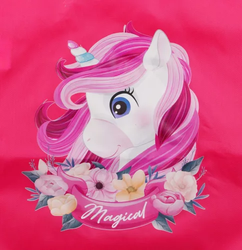 Zsinóros tornazsák Kislány unikornis mintával