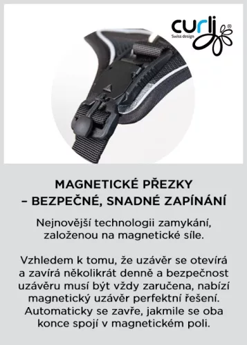 CURLI Kutyahám mágnessel Belka Comfort Black M, 20-30kg