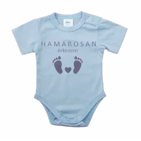   Hamarosan érkezem újszülött baba body, babaváró ajándék