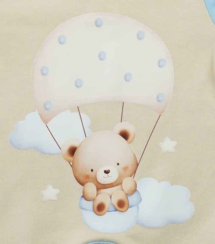 Hosszú ujjú rugdalózó, maci mintával