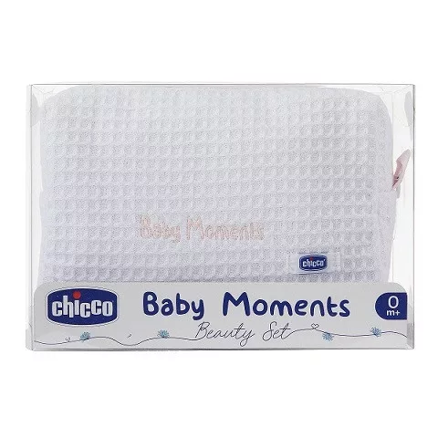 CHICCO Kozmetikai táska cipzárral - Baby Moments szett rózsaszín