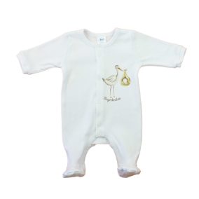 Hosszú ujjú rugdalózó, gólyás mintával