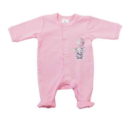 Hosszú ujjú rugdalózó, elefánt mintával