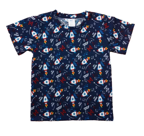 2 részes kisfiú nyári szett űrhajós mintával