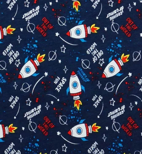 2 részes kisfiú nyári szett űrhajós mintával