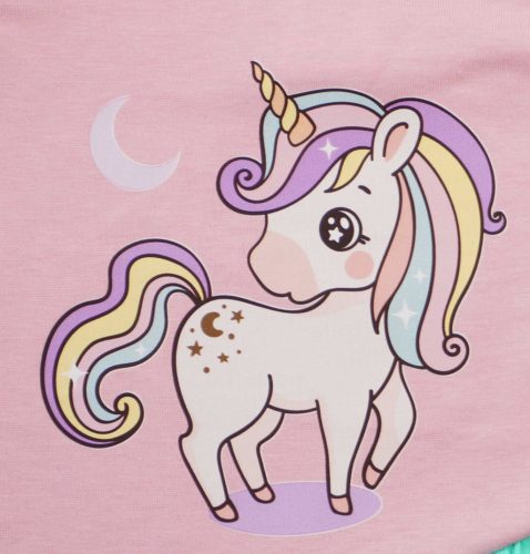 A Rövid ujjú kislány baba napozó - unikornis mintával