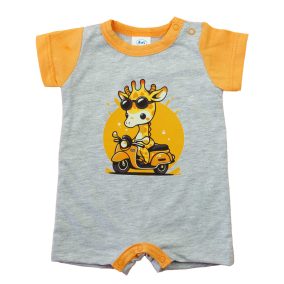 Rövid ujjú napozó pamut anyagból Zsiráf mintával