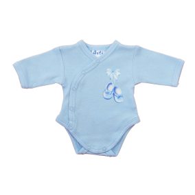   Elöl patentos hosszú ujjú baba body – Kis cipő mintával