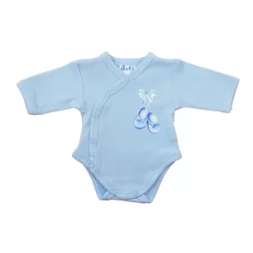   Elöl patentos hosszú ujjú baba body – Kis cipő mintával