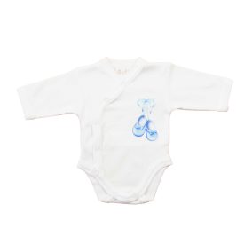   Elöl patentos hosszú ujjú baba body – Kis cipő mintával