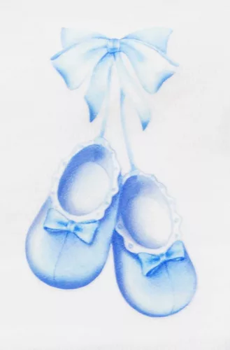 Elöl patentos hosszú ujjú baba body – Kis cipő mintával