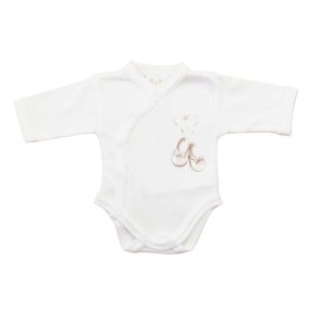   Elöl patentos hosszú ujjú baba body – Kis cipő mintával