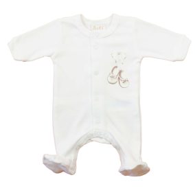 Hosszú ujjú pamut rugdalózó – Kis cipő mintával