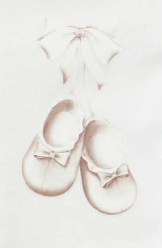 Hosszú ujjú pamut rugdalózó – Kis cipő mintával