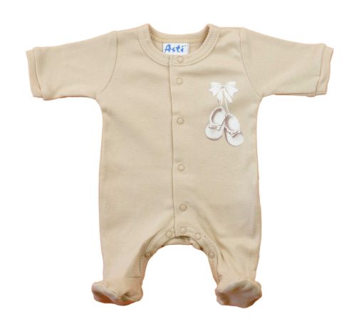 Hosszú ujjú pamut rugdalózó – Kis cipő mintával