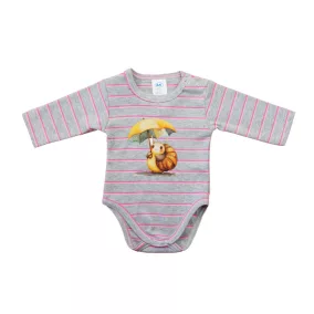 Hosszú ujjú baba body - csiga mintával