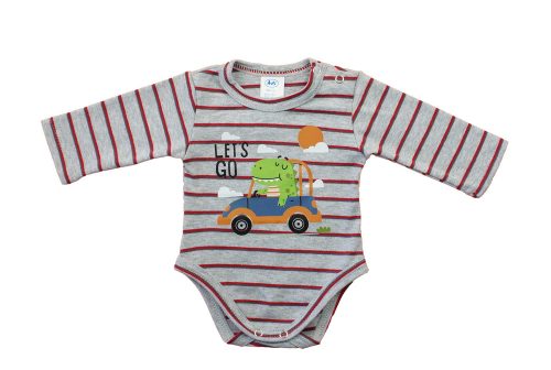 Hosszú ujjú baba body - Dinó mintával
