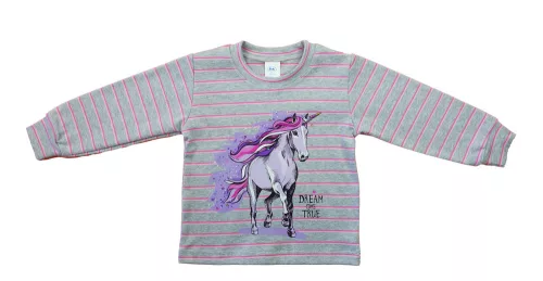 Hosszú ujjú lányka pizsama - Unikornis mintával