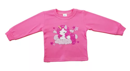 Hosszú ujjú lányka pizsama - Unikornis mintával