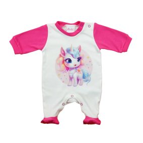 Vékony pamut rugdalózó – Unikornis mintával