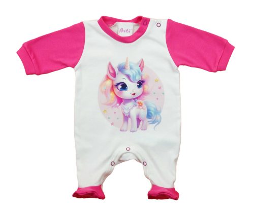 Vékony pamut rugdalózó – Unikornis mintával