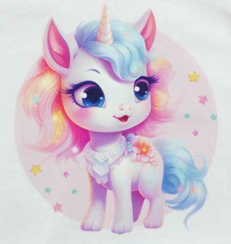 Vékony pamut rugdalózó – Unikornis mintával