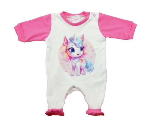 Vékony pamut rugdalózó – Unikornis mintával