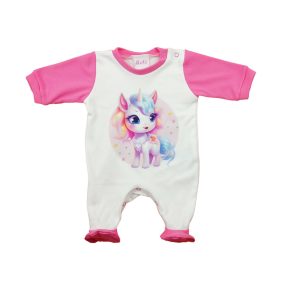 Vékony pamut rugdalózó – Unikornis mintával