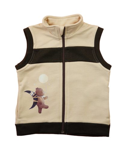 Belül bolyhos kisfiú mellény – Állatos mintával