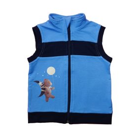 Belül bolyhos kisfiú mellény – Állatos mintával