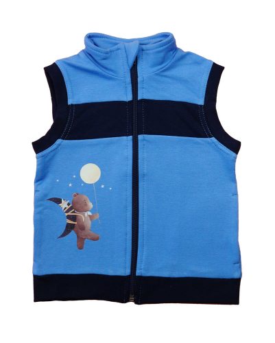 Belül bolyhos kisfiú mellény – Állatos mintával