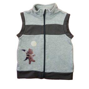 Belül bolyhos kisfiú mellény – Állatos mintával