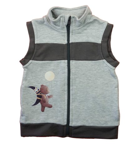 Belül bolyhos kisfiú mellény – Állatos mintával