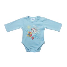 Hosszú ujjú baba body - Repülős maci mintával