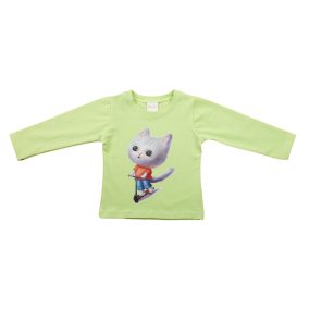 Hosszú ujjú lány póló – Cica mintával