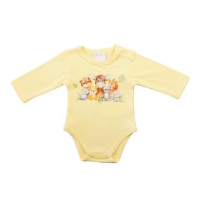 Hosszú ujjú baba body - Állatos mintával